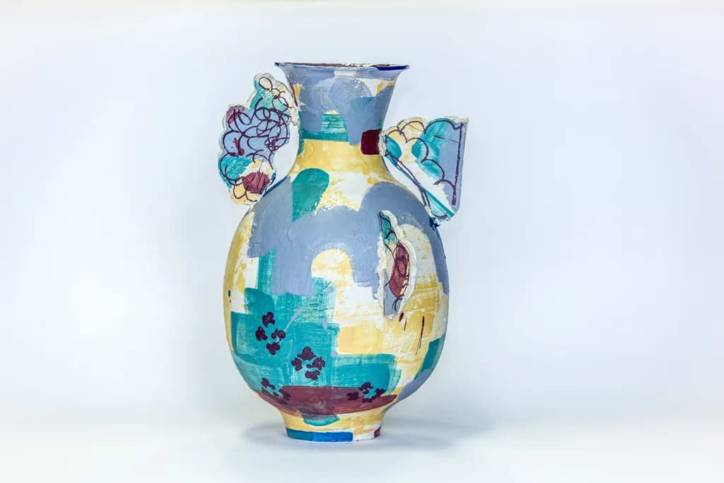 Amy Hughes After Alhambra in Lilac, Turquoise and Royal Blue